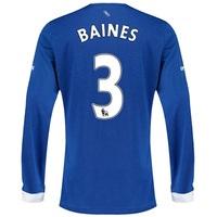 Everton Home Shirt 2015/16 - Long Sleeved with Baines 3 printing, Blue