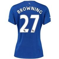 Everton Home Shirt 2015/16 - Womens with Browning 36 printing, Blue