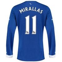 Everton Home Shirt 2015/16 - Long Sleeved with Mirallas 11 printing, Blue