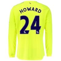 Everton GK Home Shirt 2015/16 - Junior with Howard 24 printing, Green