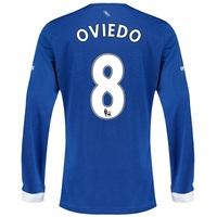 everton home shirt 201516 long sleeved with oviedo 8 printing blue