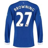 Everton Home Shirt 2015/16 - Long Sleeved with Browning 36 printing, Blue