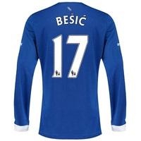 everton home shirt 201516 long sleeved with besic 17 printing blue