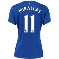 Everton Home Shirt 2015/16 - Womens with Mirallas 11 printing, Blue