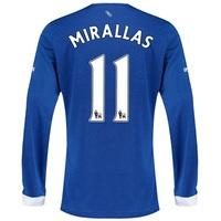Everton Home Shirt 2015/16 - Long Sleeved with Mirallas 11 printing, Blue