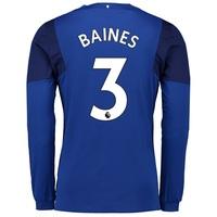 Everton Home Shirt 2017/18 - Long Sleeved with Baines 3 printing, Blue