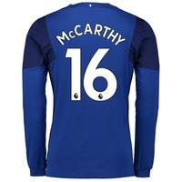 everton home shirt 201718 long sleeved with mccarthy 16 printing blue