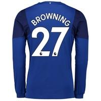 everton home shirt 201718 long sleeved with browning 27 printing blue