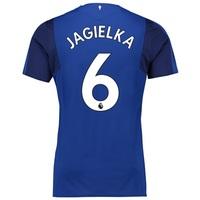 everton home shirt 201718 junior with jagielka 6 printing blue