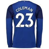 Everton Home Shirt 2017/18 - Junior - Long Sleeved with Coleman 23 pri, Blue