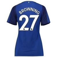 everton home shirt 201718 womens with browning 27 printing blue