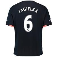 everton away baby kit 201617 with jagielka 6 printing black