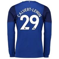 Everton Home Shirt 2017/18 - Long Sleeved with Calvert-Lewin 29 printi, Blue