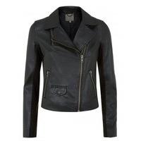 Everdene Black Leather Biker Jacket