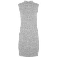 eva polo side slit knit vest top grey