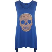 evelina skull stud hanky hem top royal blue