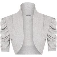 Evvie Short Sleeve Shrug - Light Grey