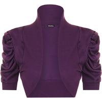 Evvie Short Sleeve Shrug - Purple