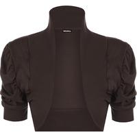 Evvie Short Sleeve Shrug - Brown