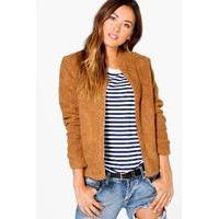 evie teddy fur bomber jacket brown