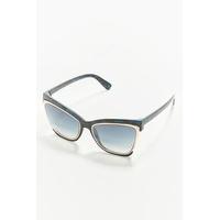 Evie Dark Blue Tortoise Shell Detail Gold Frame Sunglasses
