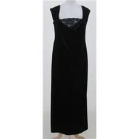 Evans: Size 16 Black velvet evening dress