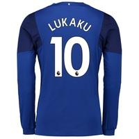 everton home shirt 201718 long sleeved with lukaku 10 printing blue