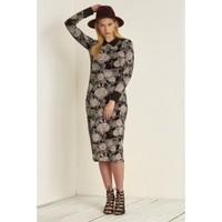 Evlyn Floral Color Midi Dress