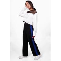 Eve Contrast Panel Wide Leg Relaxed Trouser - royal