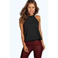 Eva High Neck Strap Top - black