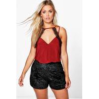 Eve Strappy Lace Detail Swing Cami - merlot