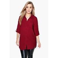 Eva Oversized Shirt - merlot