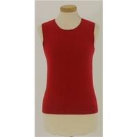 Evelyn Grace size Small Red 100% Cashmere Sleeveless Jumper