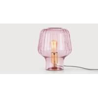 Ewer Table Lamp, Blush Pink Glass and Polished Brass