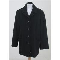 ewm size 12 black wool blend coat