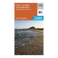 explorer 340 holy island bamburgh map with digital