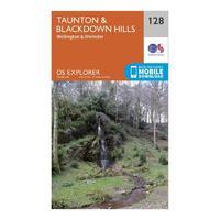 explorer 128 taunton blackdown hills map with digital version