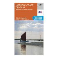 Explorer 251 Norfolk Coast Central Map With Digital Version