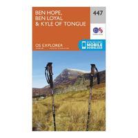 Explorer 447 Ben Hope, Ben Loyal & Kyle of Tongue Map With Digital Version