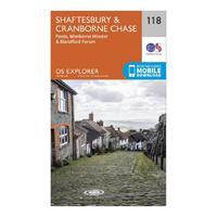 Explorer 118 Shaftesbury & Cranborne Chase Map With Digital Version