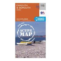 Explorer Active 115 Exmouth & Sidmouth Map With Digital Version