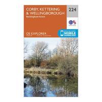 explorer 224 corby kettering wellingborough map with digital version