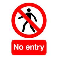Extra Value A5 PVC Safety Sign - No Entry