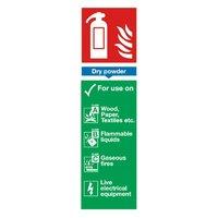 Extra Value 280x90mm Self Adhesive Safety Sign - Fire Extinguisher Dry Powder