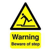 extra value a5 pvc safety sign beware of step