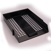 extra value black plastic letter tray 12 pack