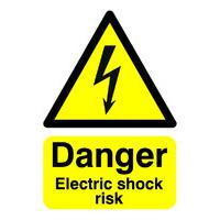 extra value a5 self adhesive warning sign electric shock