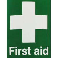 extra value self adhesive first aid sign 150x110mm