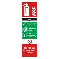 extra value 280x90mm self adhesive safety sign fire extinguisher co2