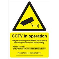 Extra Value A5 PVC DPA Compliant Warning Sign - CCTV